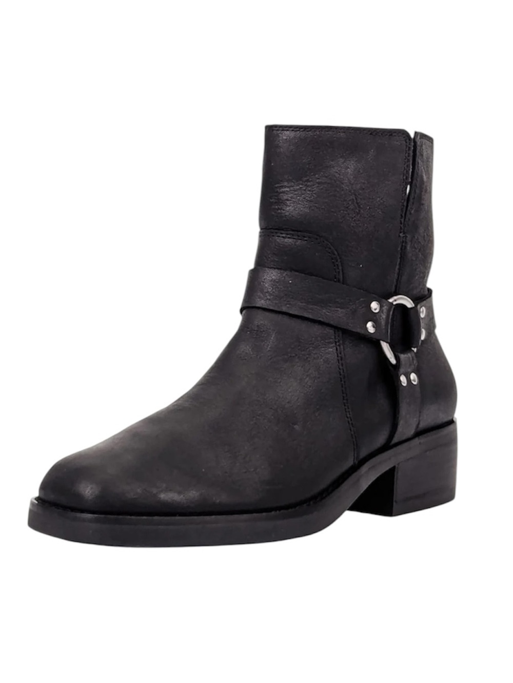 Sole Society Karisa Black Leather Ankle Harness Biker Moto Boots Sz 6.5